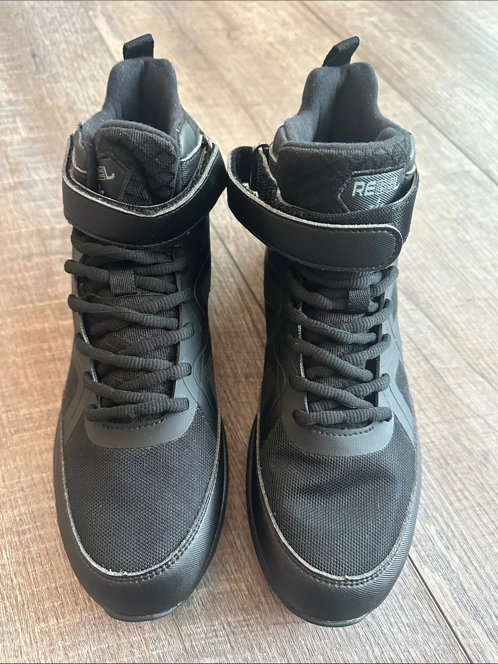 rebels Black High-Top Lace & Strap Athletic Sneakers